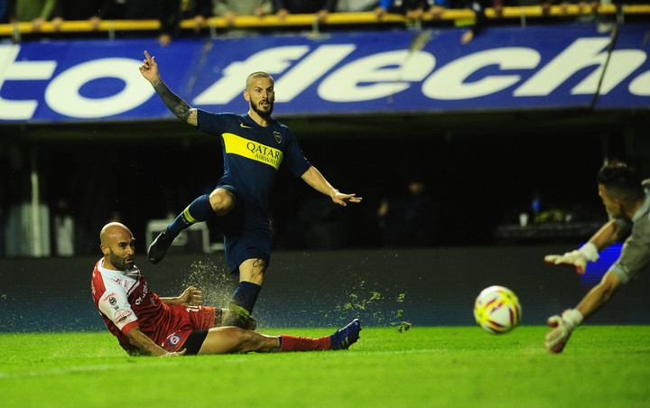 Benedetto y su bÃºsqueda incesante de gol. En la semifinal contra Argentinos volviÃ³ a negÃ¡rsele. (Foto: GermÃ¡n GarcÃ­a Adrasti)