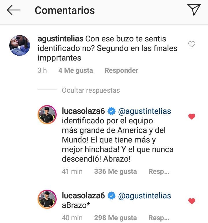 El cruce de Olaza en Instagram.